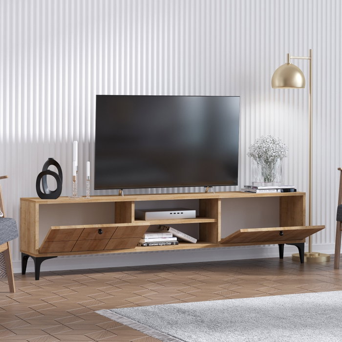 Hanah Home Soporte TV Moderno Elegante Roble 180cm Mueble Salón Melamina